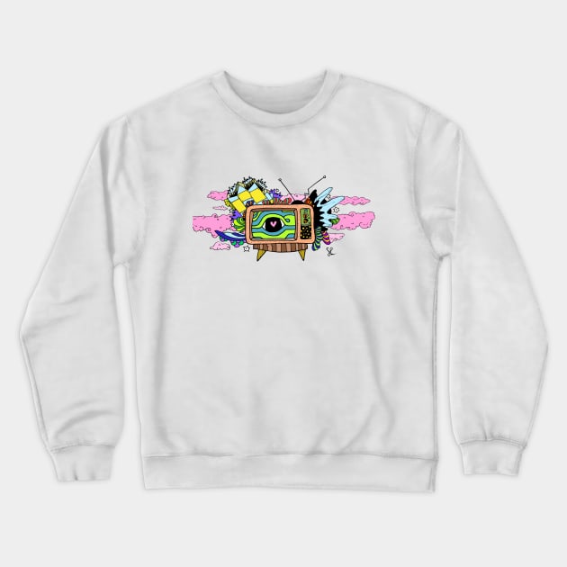 Cotton Candy Television Crewneck Sweatshirt by ShelbyWorks